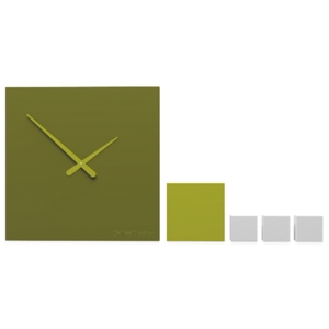 Callea design kubo composable wall clock minimal design olive green-coloured clock