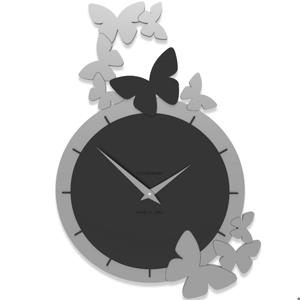 Callea design dancing butterfly wall clock black