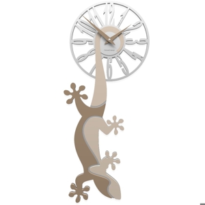 Callea design hanging gecko modern wall clock sand