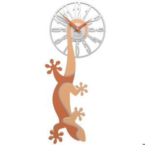 Callea design hanging gecko modern wall clock light peach