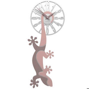 Callea design hanging gecko modern wall clock antique pink