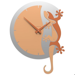 Callea design hanging gecko modern wall clock light peach