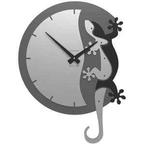 Callea design hanging gecko modern wall clock black