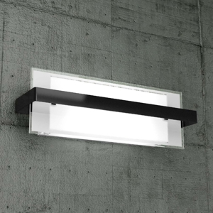 Top light cross wall lamp black medium