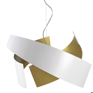 Marchetti lighting ella 3-light suspension white-gold lamp 