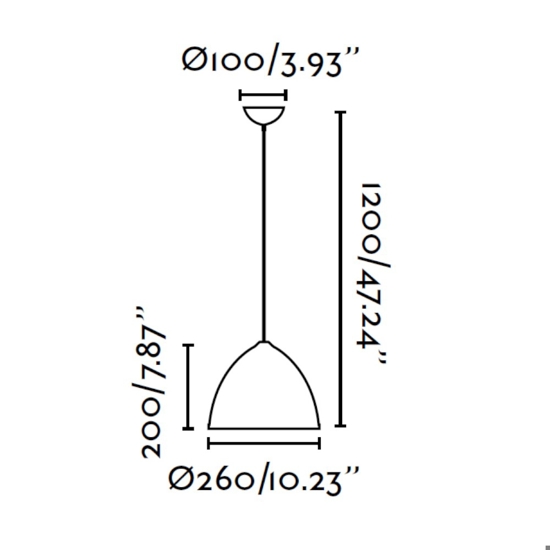 Faro alder metal suspension white