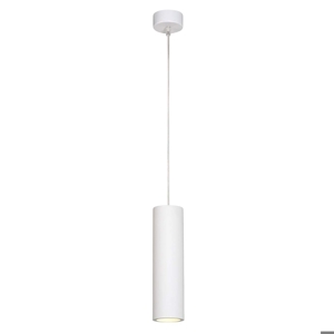 Suspension lamp cylinder in white gypsum paintable