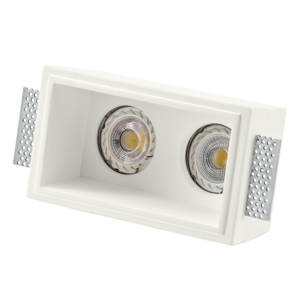 Isyluce square double spotlight in gypsum for false ceiling