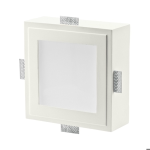 Isyluce square recessed spotlight in gypsum with diffuser