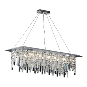 Elegant rectangular crystal chandelier for living room affralux frangia